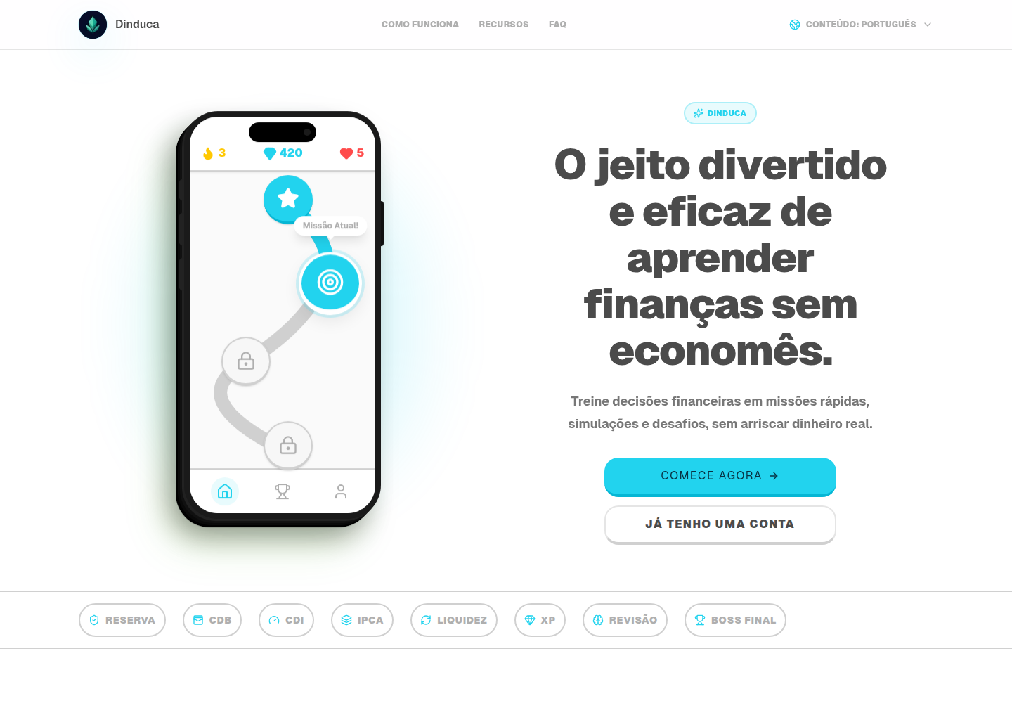 Screenshot do projeto Dinduca