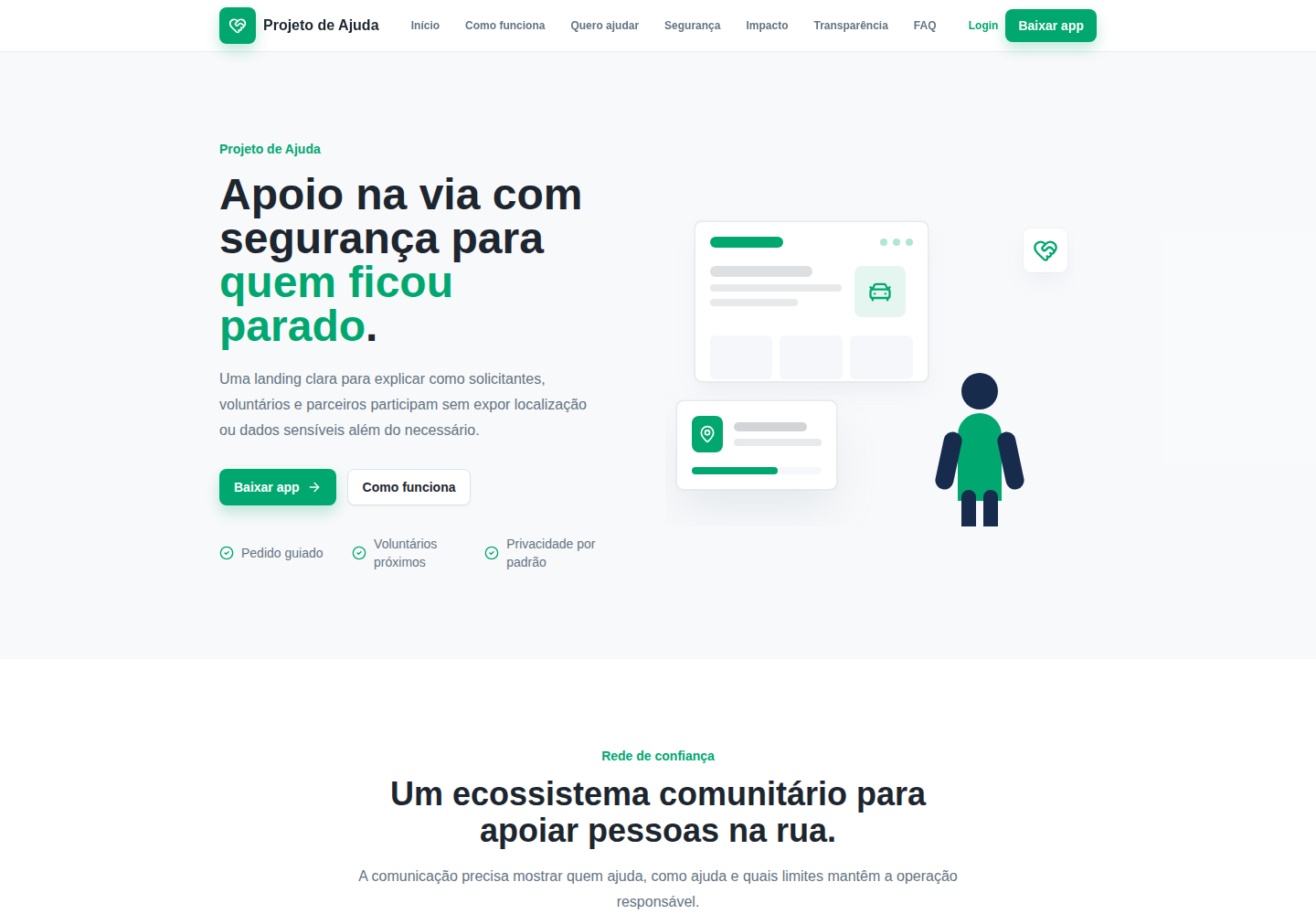 Screenshot do projeto Projeto de Ajuda